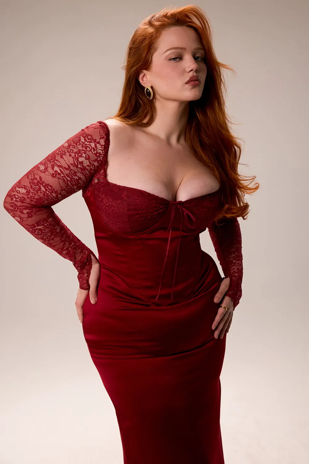 Aspen Satin Lace Dress - Image 10