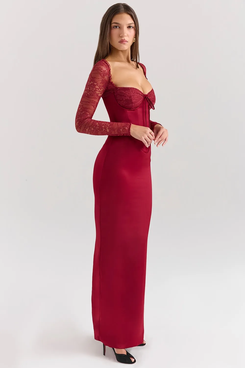 Aspen Satin Lace Dress - Image 7