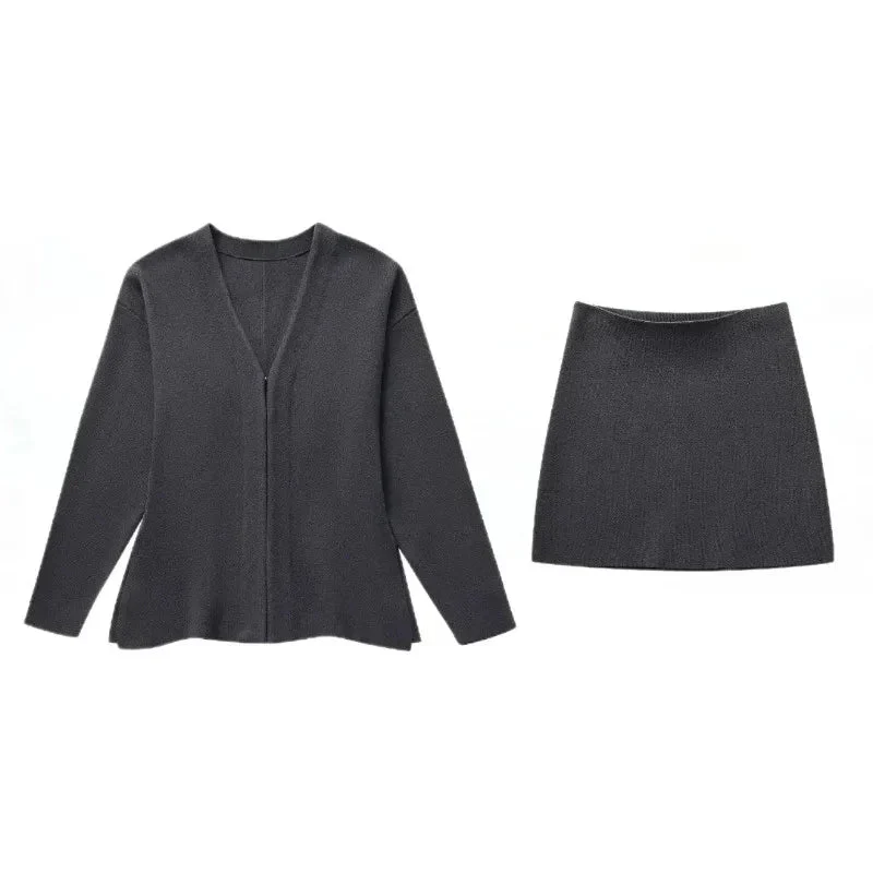 Ayla Knit Cardigan & Mini Skirt Set - Image 4