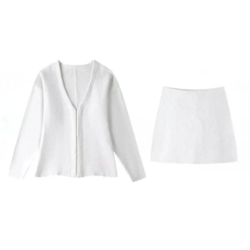 Ayla Knit Cardigan & Mini Skirt Set - Image 5