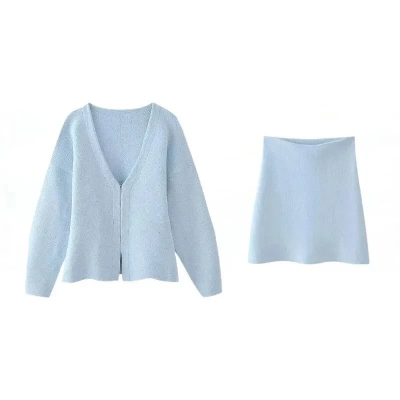 Ayla Knit Cardigan & Mini Skirt Set - Image 7