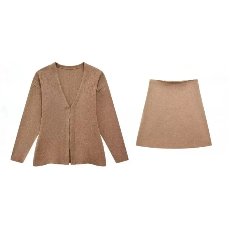 Ayla Knit Cardigan & Mini Skirt Set - Image 8