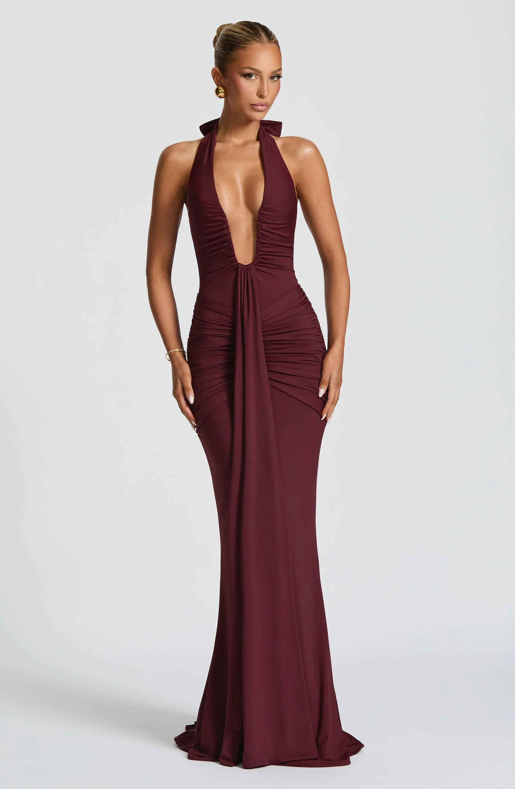 Camilla Plunge Halter Maxi Dress - Image 3