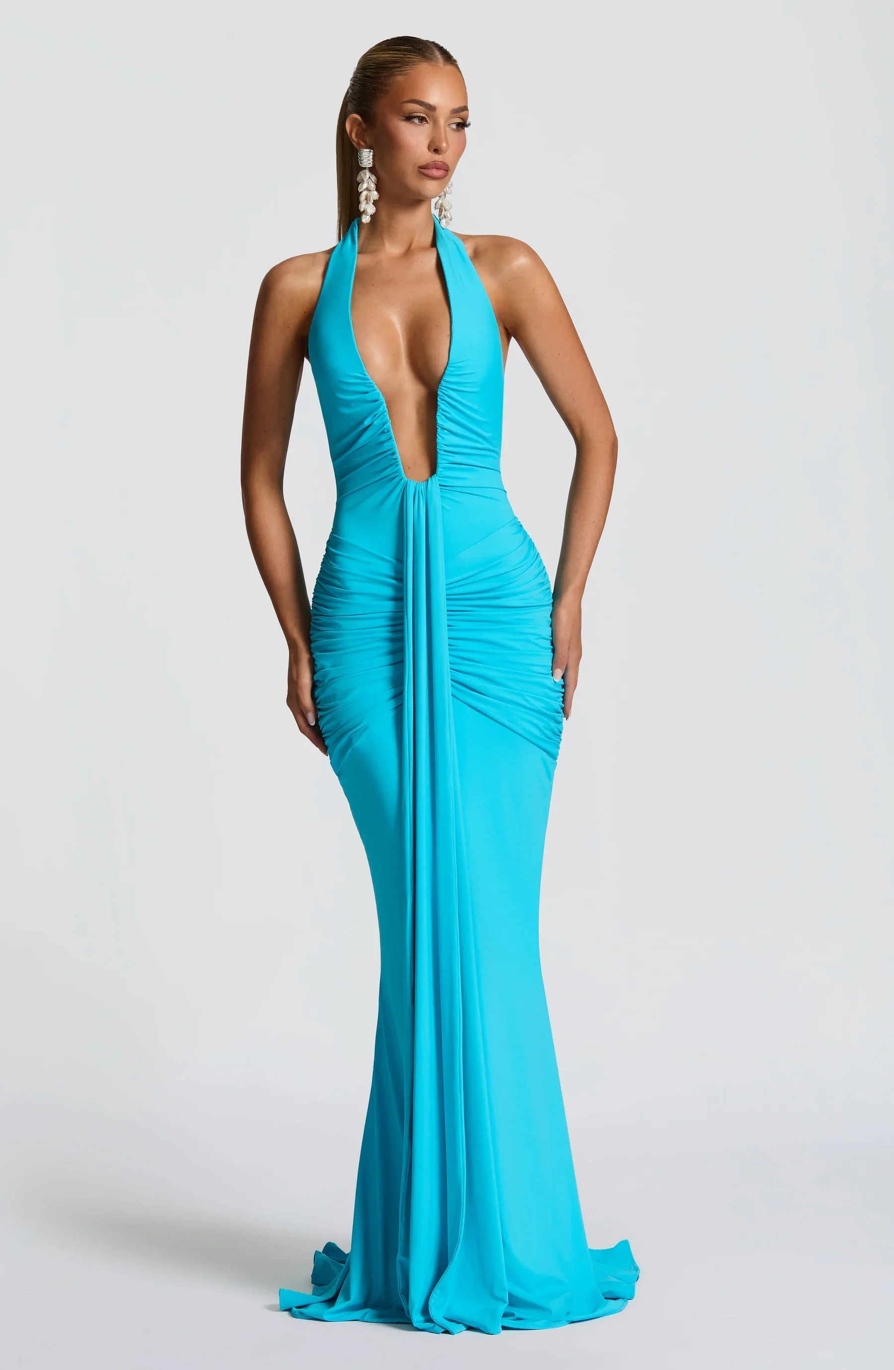 Camilla Plunge Halter Maxi Dress - Image 8