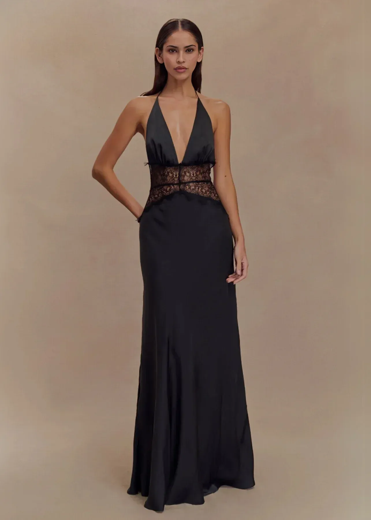 Serena Lace Halter Maxi Dress