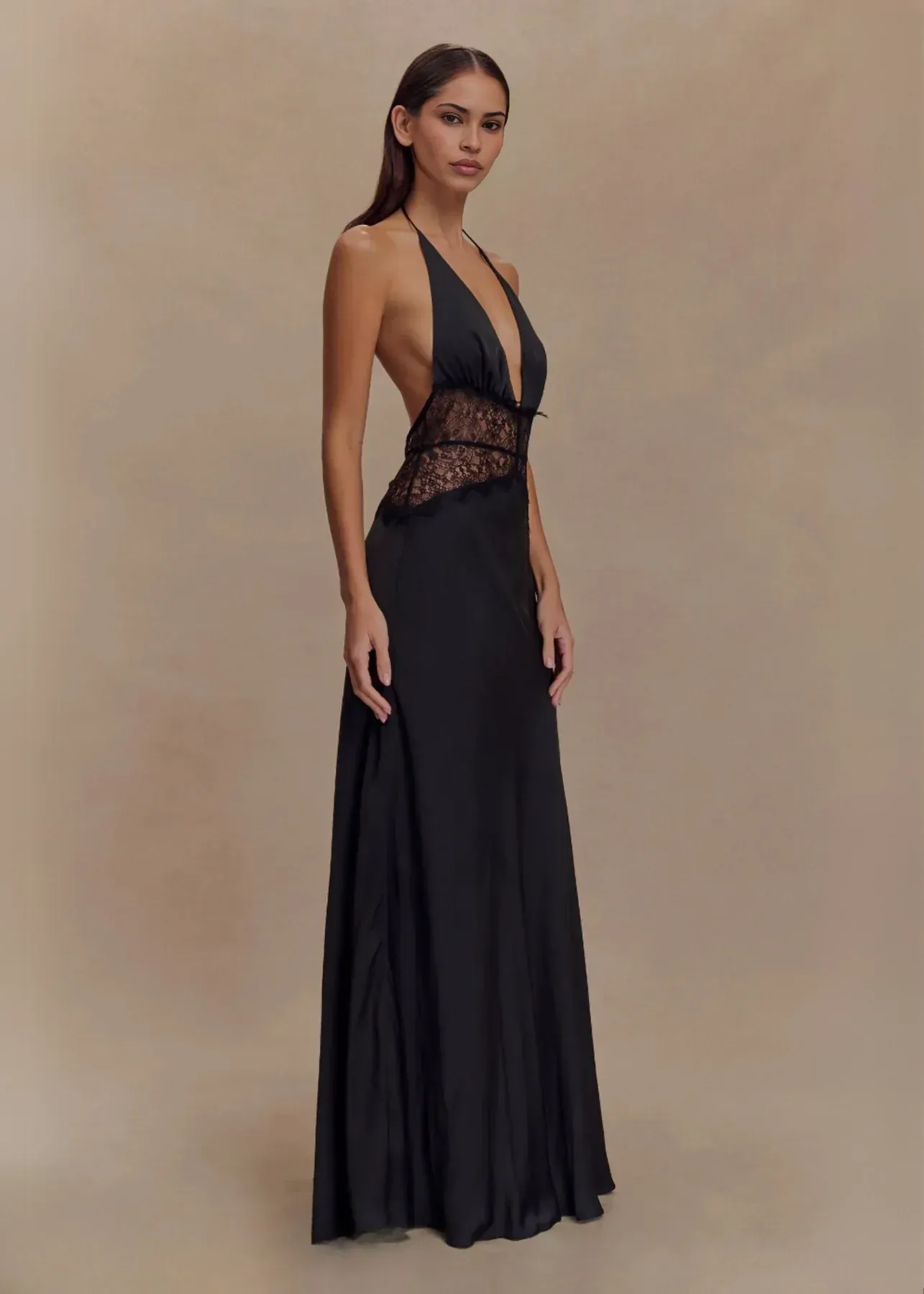 Serena Lace Halter Maxi Dress - Image 2