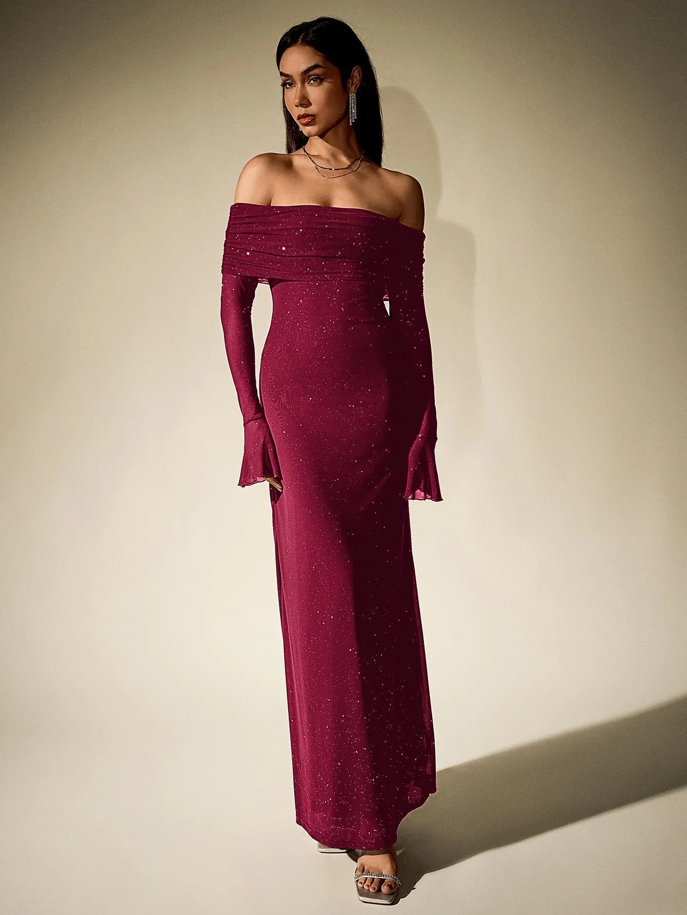 Charlotte Sequin Off-Shoulder Maxi Dress - Image 4