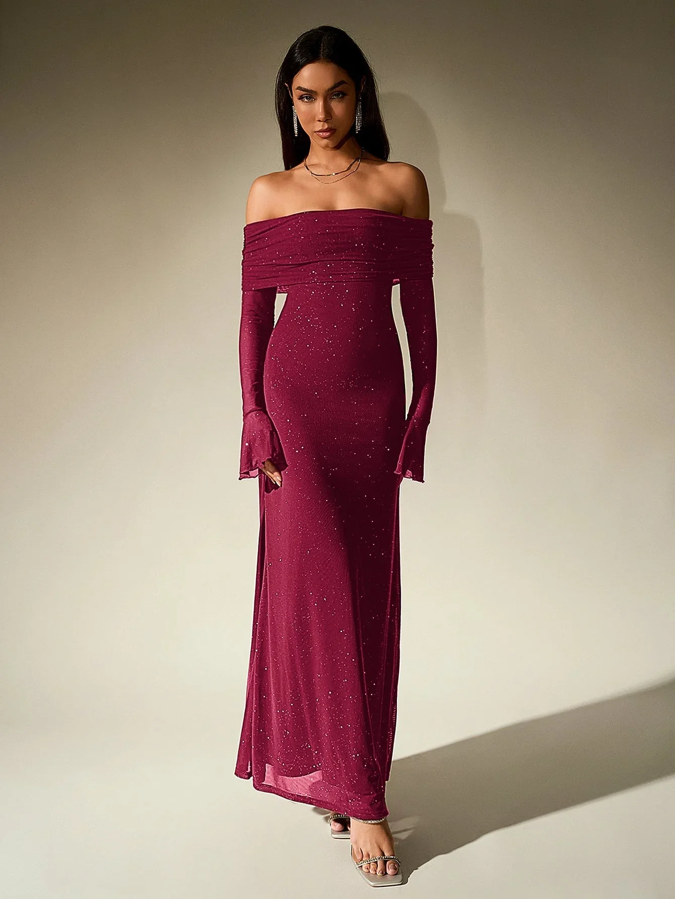 Charlotte Sequin Off-Shoulder Maxi Dress - Image 5