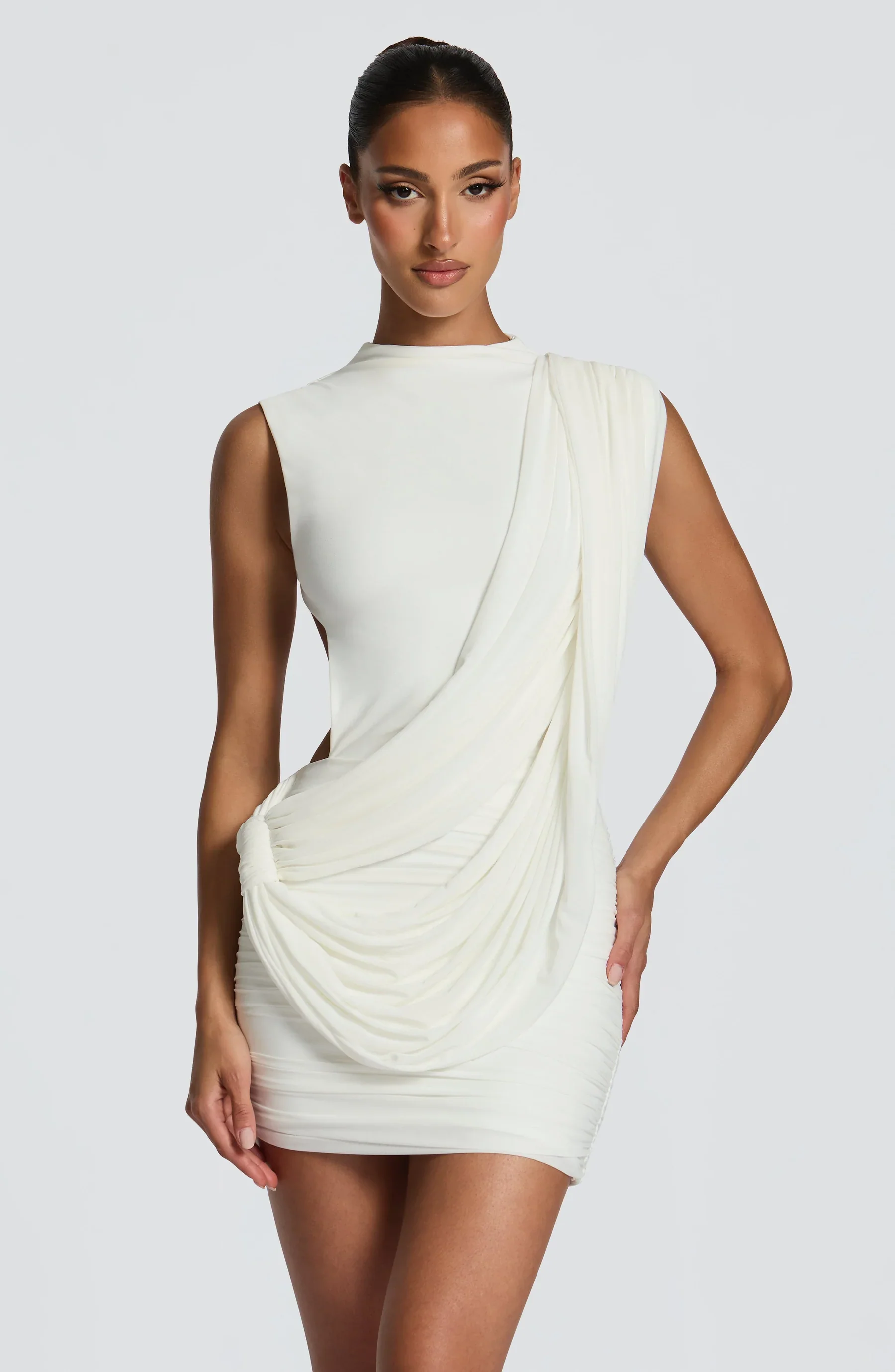 Daphne Draped Toga Mini Dress