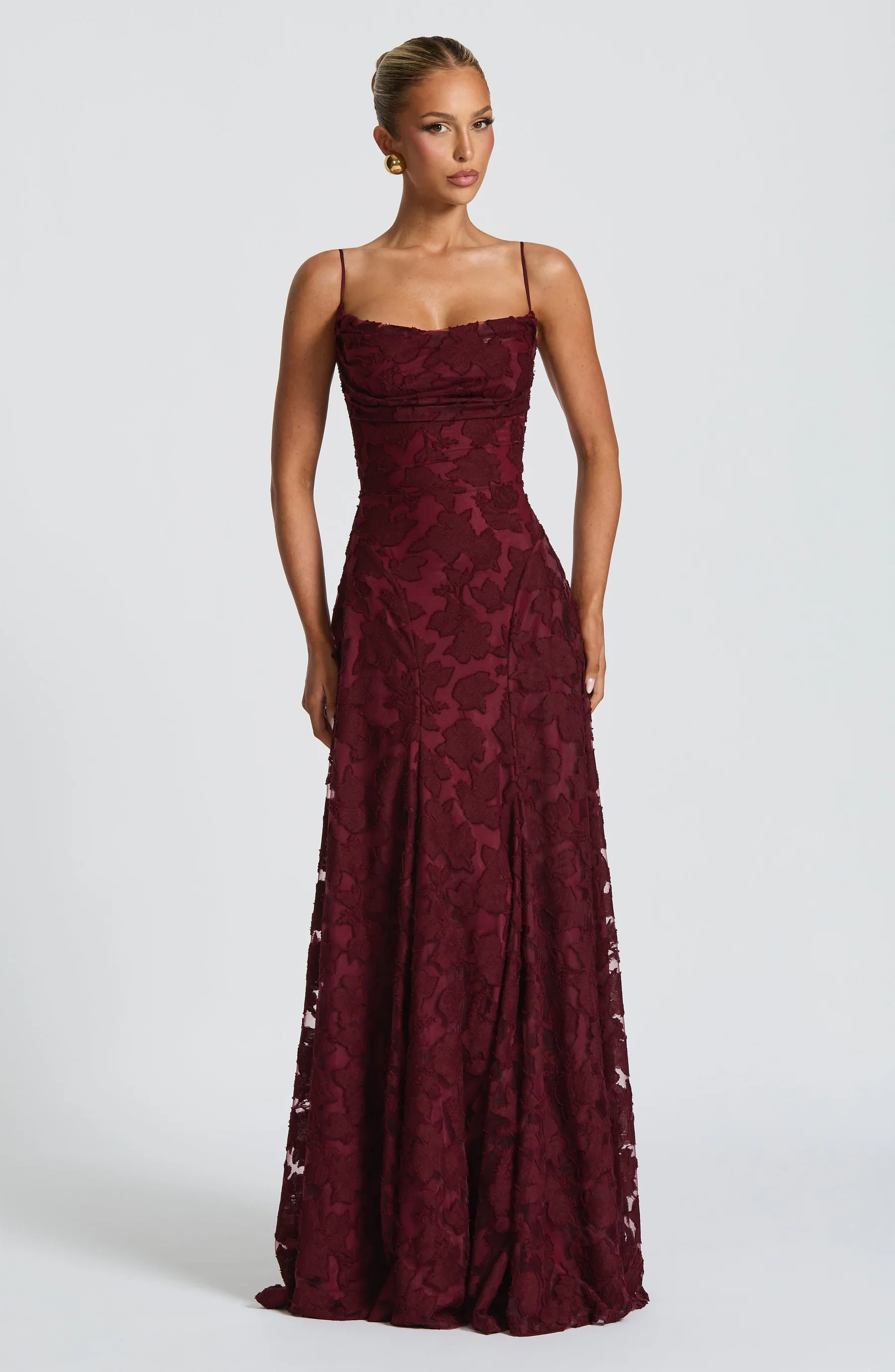Elena Floral Lace Maxi Dress