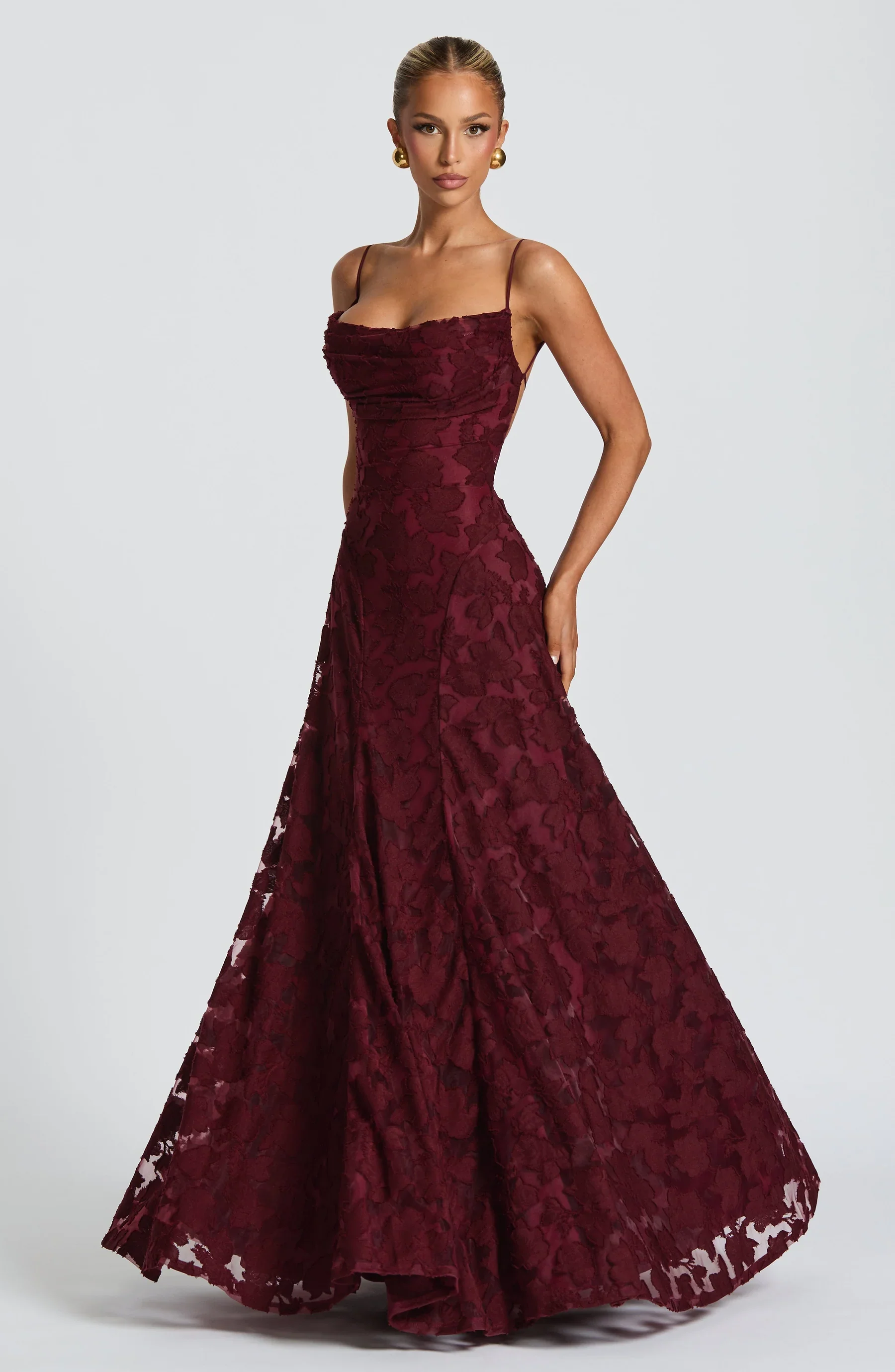 Elena Floral Lace Maxi Dress - Image 2