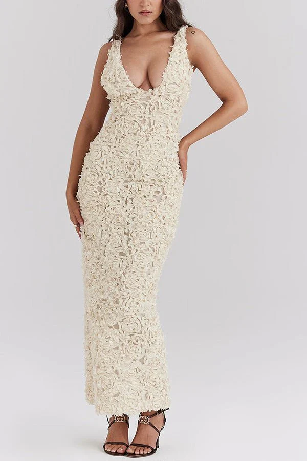 Emily Floral Bodycon Maxi Dress