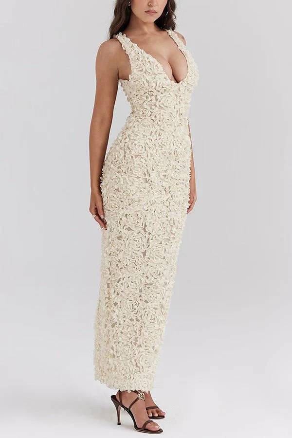 Emily Floral Bodycon Maxi Dress - Image 2