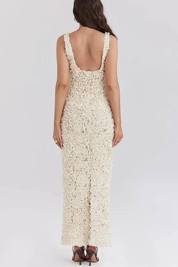 Emily Floral Bodycon Maxi Dress - Image 3