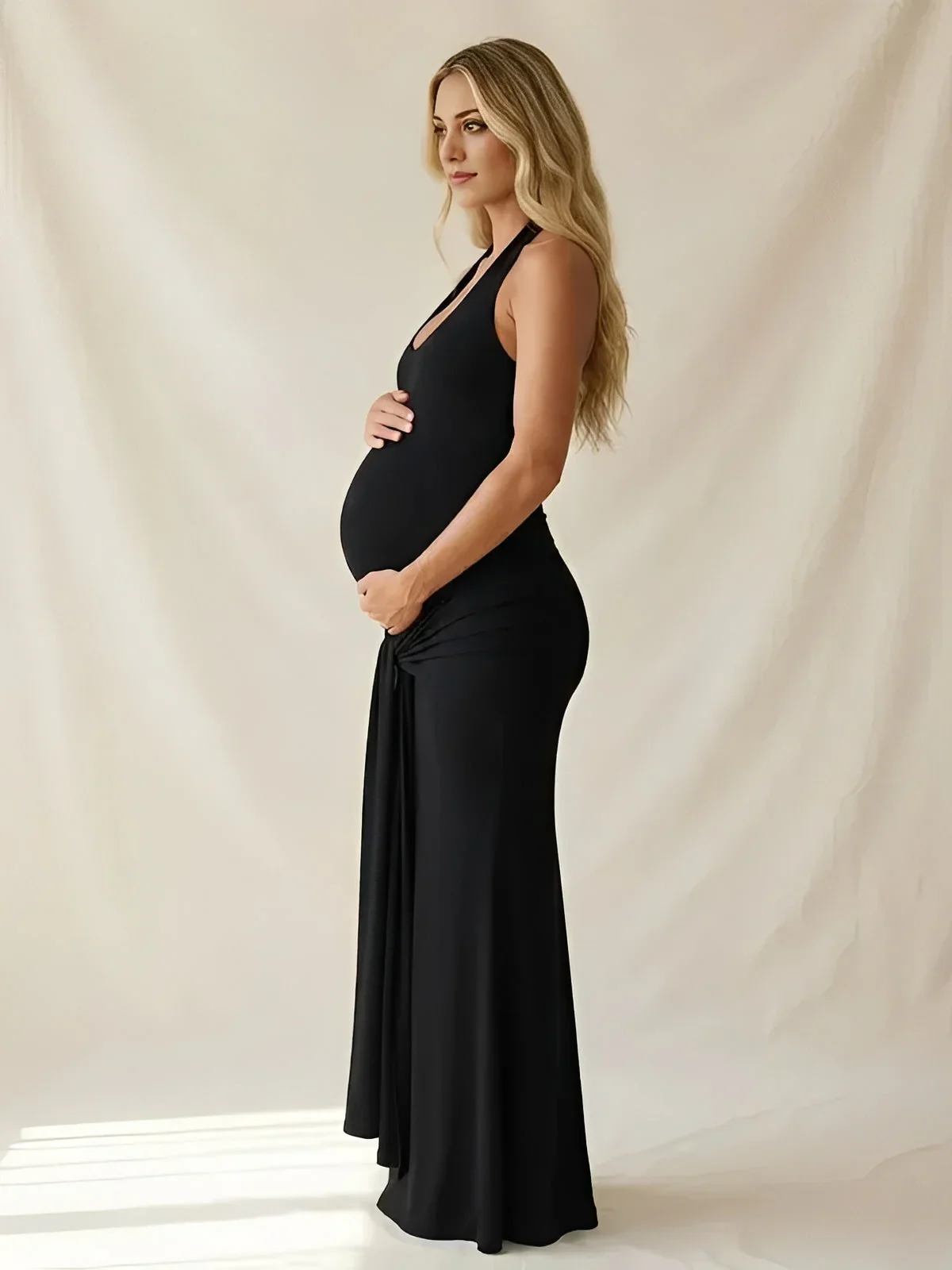 Halo Halter Ruched Maxi Dress - Image 2