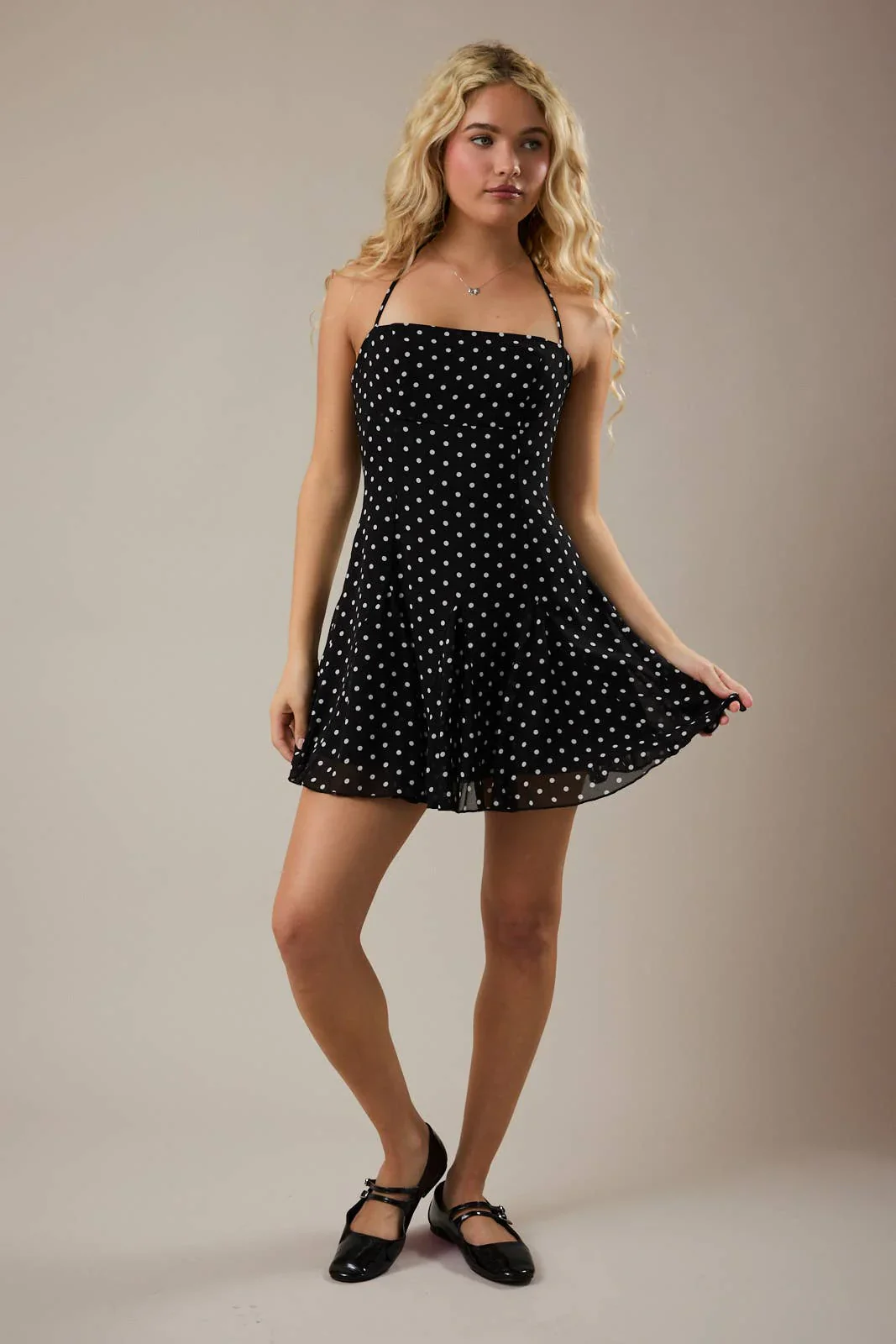 Luna Polka Dot Mini Dress - Image 3