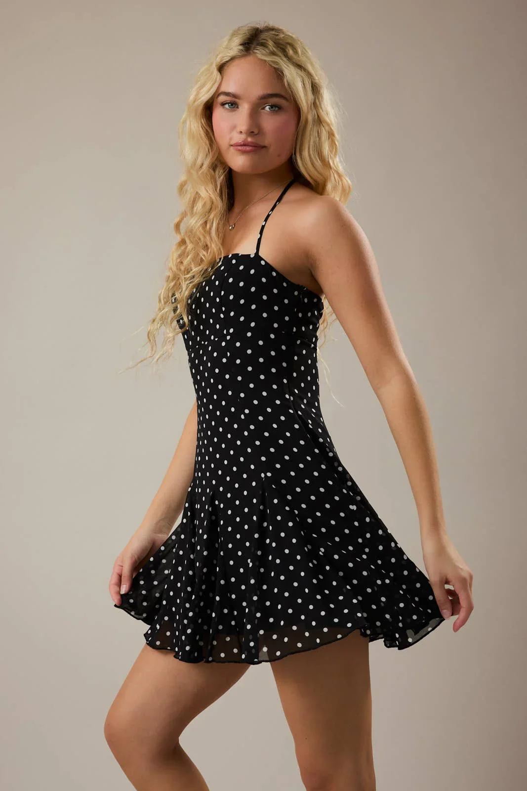 Luna Polka Dot Mini Dress - Image 4
