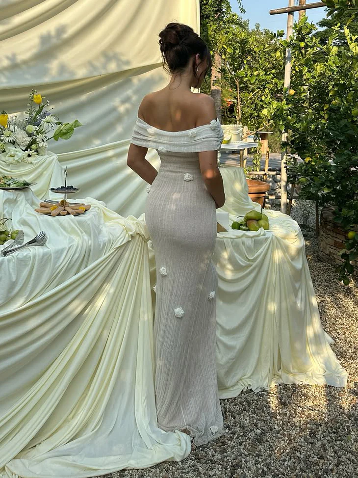 Marielle Petal Off-Shoulder Maxi Dress - Image 3
