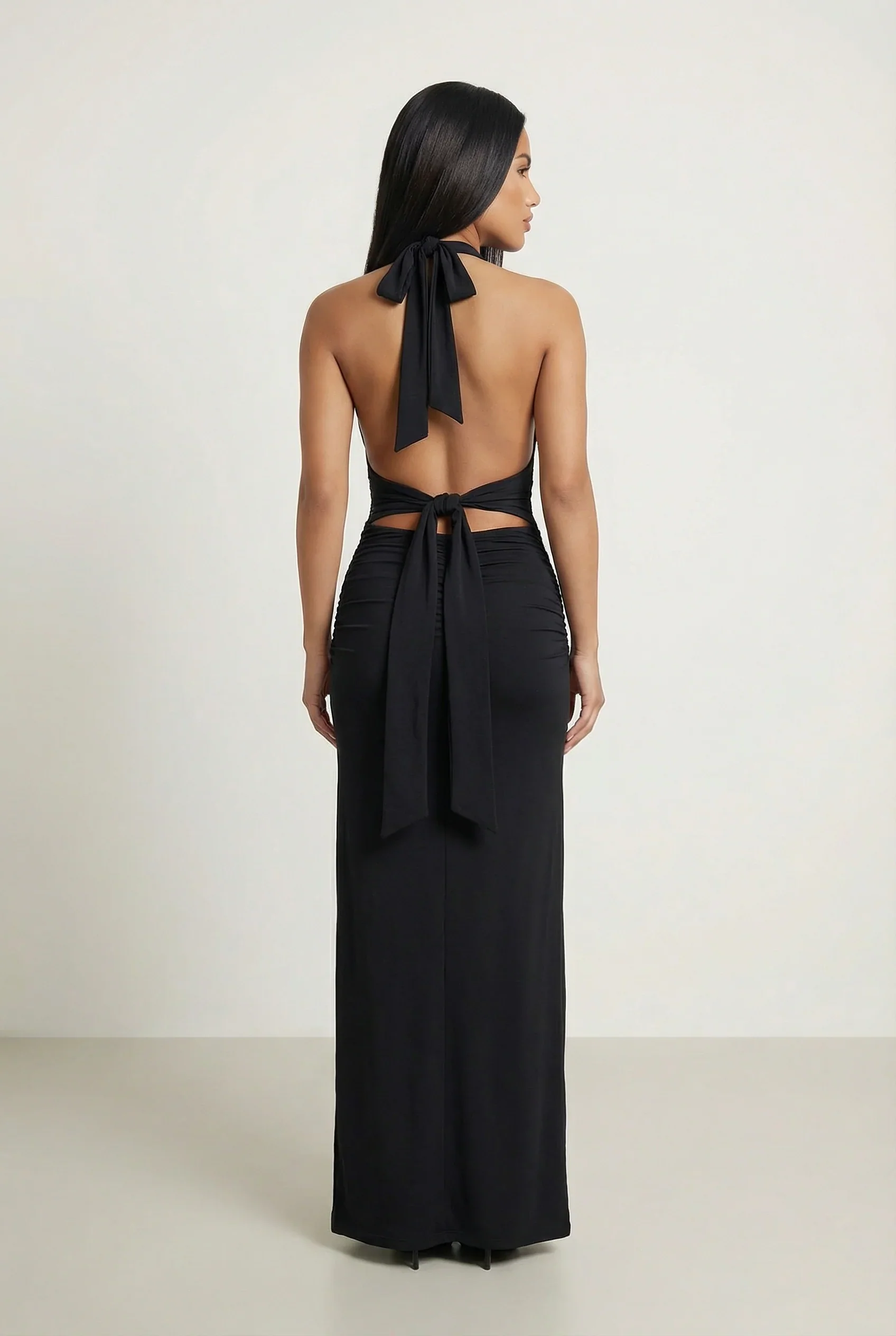 Reya Halter Plunge Maxi Dress - Image 4