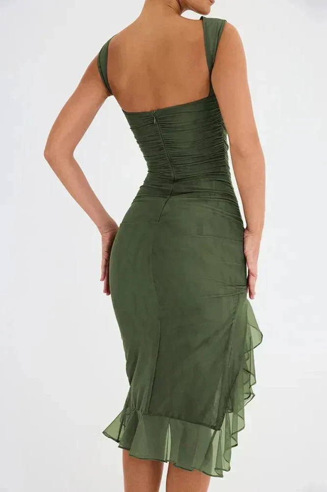 Riva Ruffle Mesh Midi Dress - Image 6