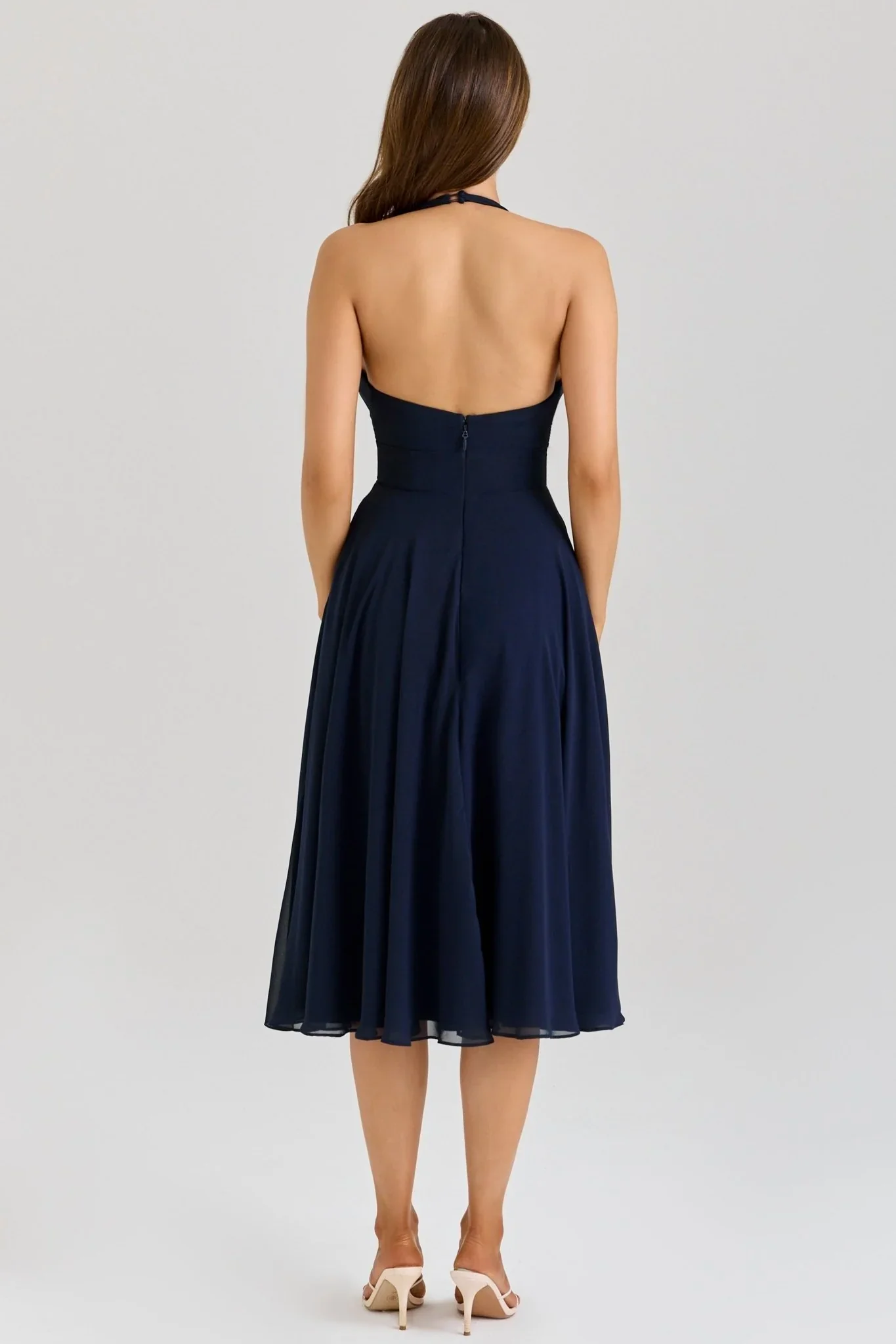 Rosa Georgette Halter Midi Dress - Image 6
