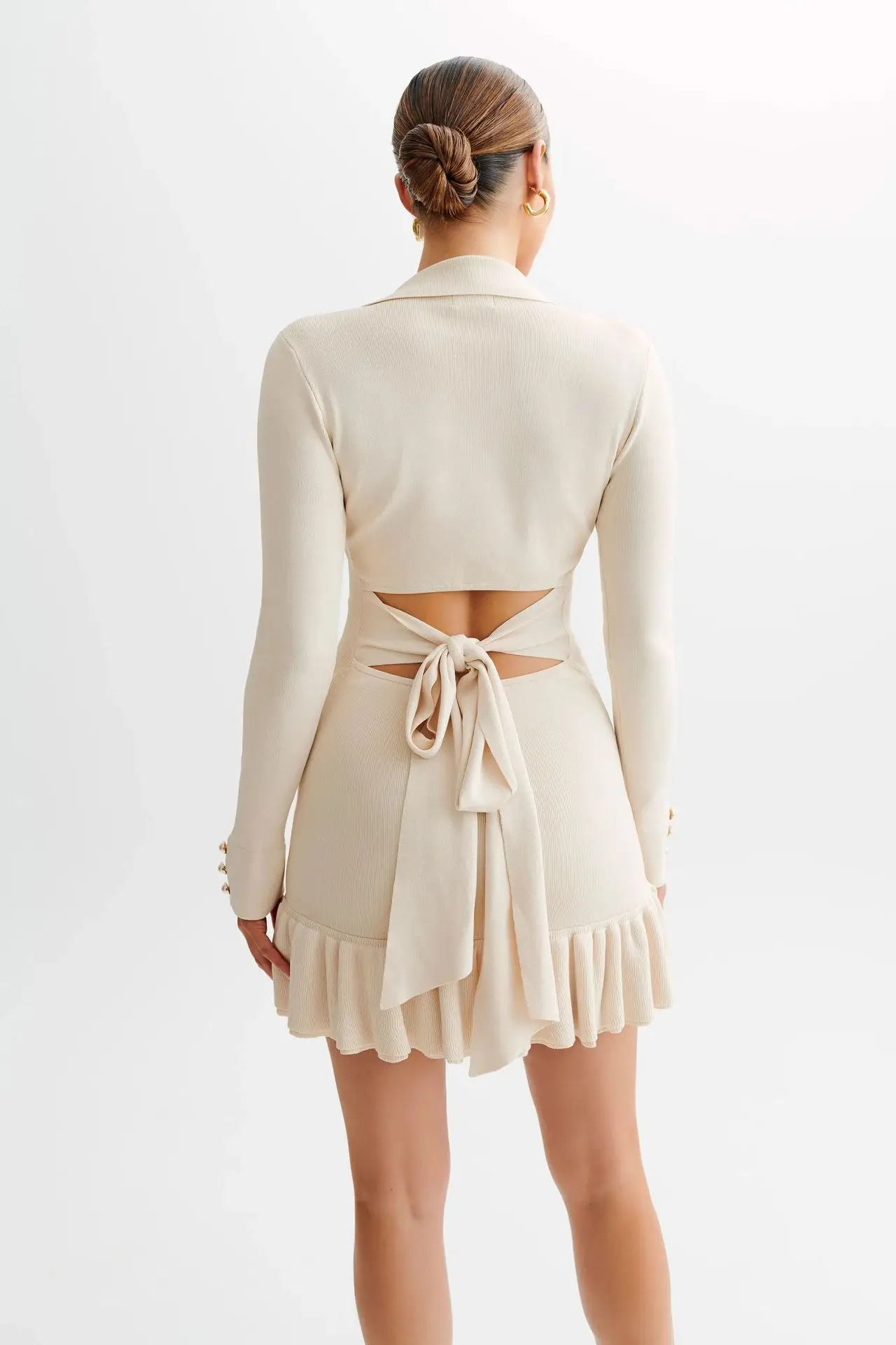 Ruffled Knit Mini Dress - Image 13