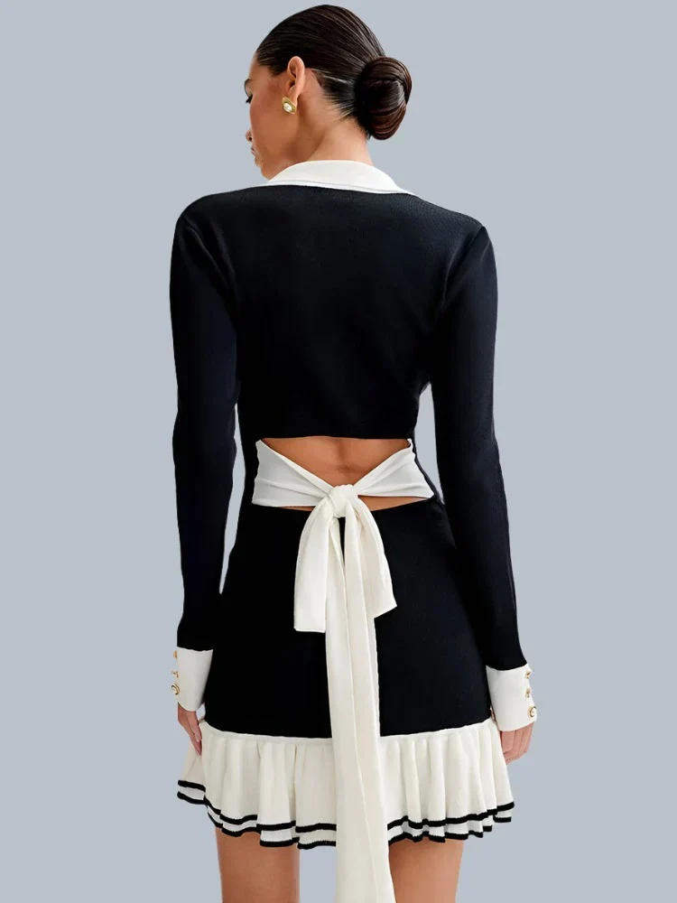 Ruffled Knit Mini Dress - Image 18