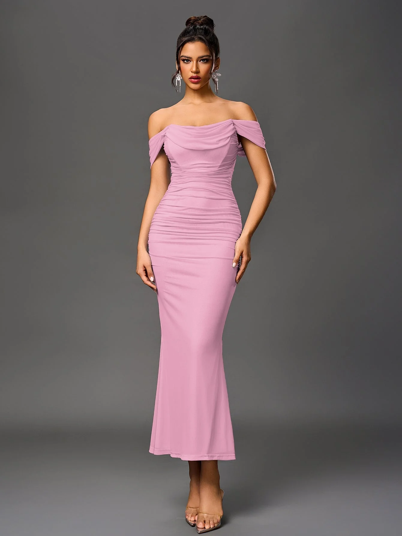 Veda Off-Shoulder Ruched Maxi Dress - Image 6