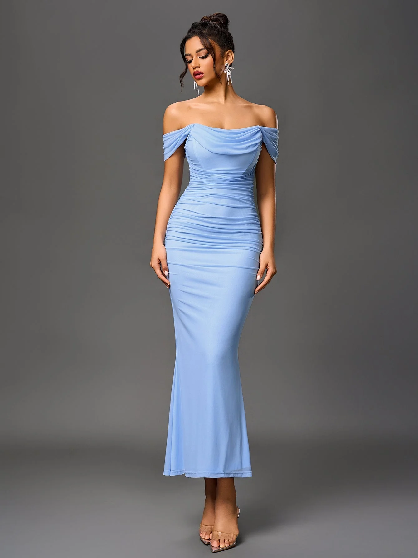 Veda Off-Shoulder Ruched Maxi Dress - Image 8